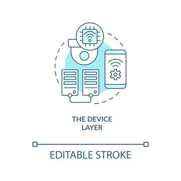 Device layer turquoise concept icon Stock Illustration