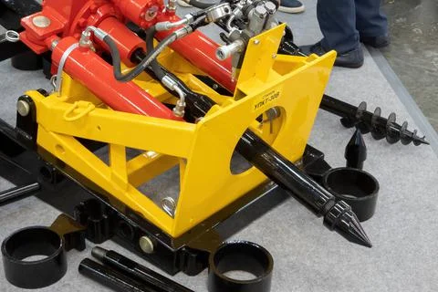 Device for laying underground pipelines on ECWATECH exhibition Stock Photos