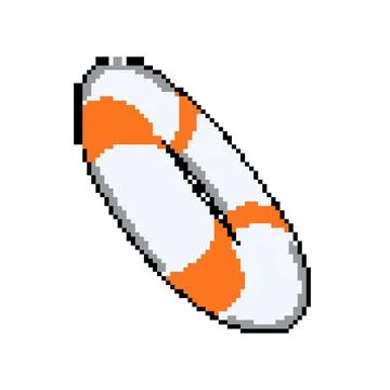 Device lifebuoy pixel art vector illustration Stock Illustration