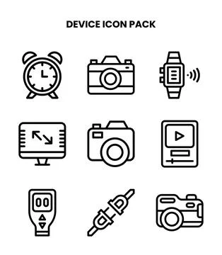 Device Line Design Icons Pack Stock Illustration