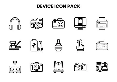 Device Line Set Icons Pack Stockillustratie