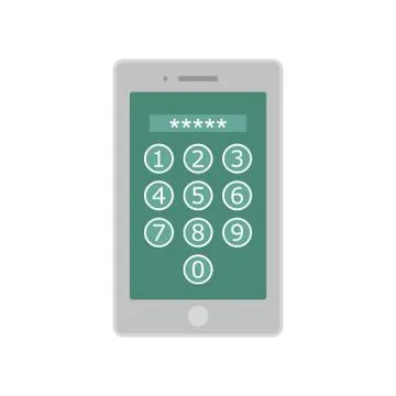 Device lock code icon, flat style Stock Illustration