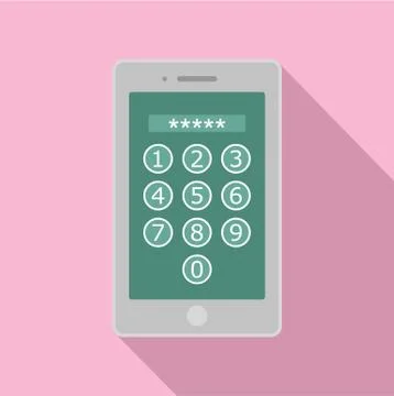 Device lock code icon, flat style Stock Illustration