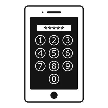 Device lock code icon, simple style Illustrazione stock
