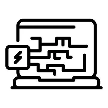 Device malware icon, outline style Stock Illustration