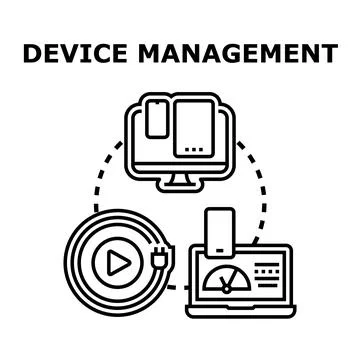 Device management concept illustration for digital devices ecosystem Illustrazione stock