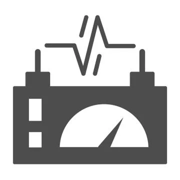 Device for measuring charge solid icon, technology concept, Electric meter sign イラスト素材