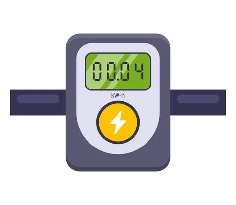 Device for measuring electricity consumption. Stock Illustration