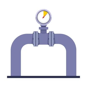 A device for measuring pressure in a pipe. the meter shows the water consumption Stock Illustration