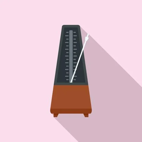 Device metronome icon, flat style Illustrazione stock