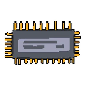 Device microchip pixel art vector illustration Ilustración de archivo