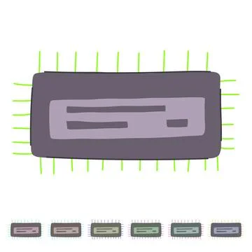 Device microchip vector cartoon graphic イラスト素材
