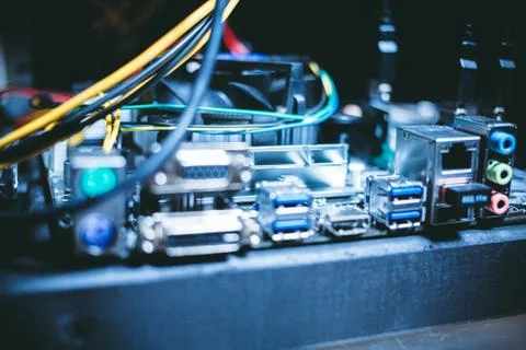 Device for mining crypto currency.Mining cryptocurrency. Stock-Fotos