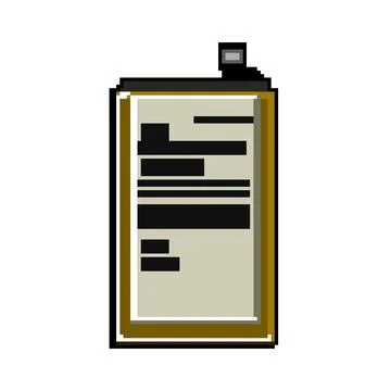 Device mobile phone battery pixel art vector illustration Stock Illustration