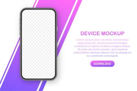 Device mockup banner. Smartphone UI UX design interface. Blank screen for media Illustrazione stock
