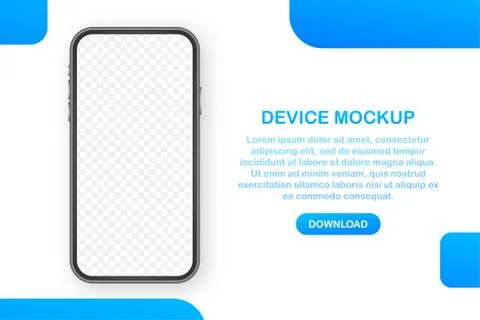 Device mockup banner. Smartphone UI UX design interface. Blank screen for media Illustrazione stock