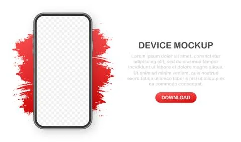 Device mockup banner. Smartphone UI UX design interface. Blank screen for media Illustrazione stock