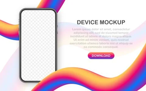 Device mockup banner. Smartphone UI UX design interface. Blank screen for media Illustrazione stock