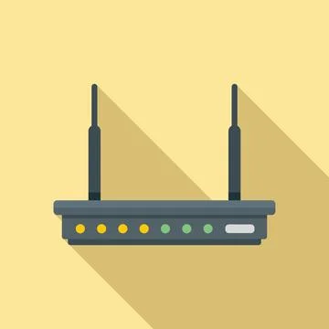 Device modem icon flat . Wifi internet Stock Illustration