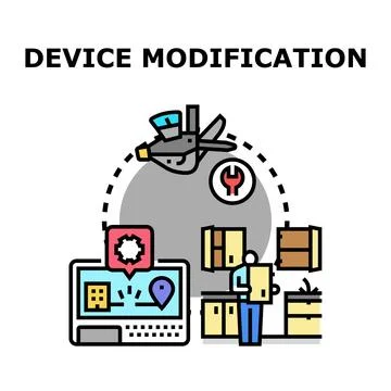 Device modification planning and engineering concept イラスト素材