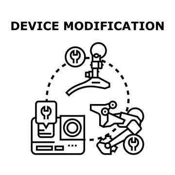 Device modification process for equipment service and upgrade Stock Illustration