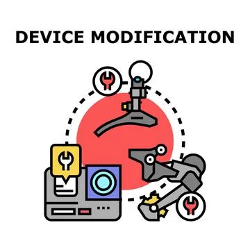 Device modification process for equipment service and upgrade Stock Illustration