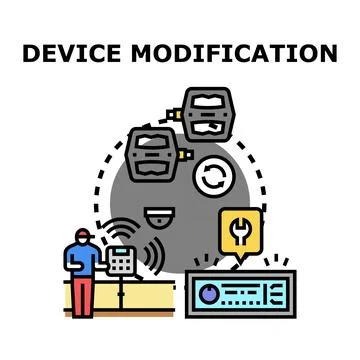 Device modification process updating software and hardware engineering イラスト素材