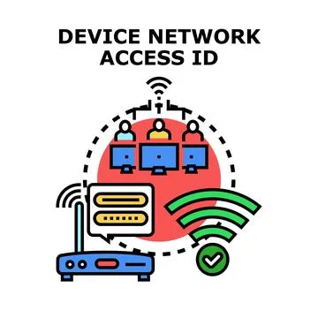 Device network access id creating secure connection 库存插图