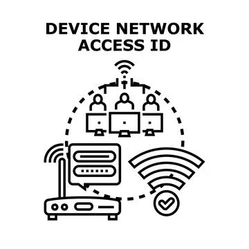 Device network access id creating secure connection Stock Illustration
