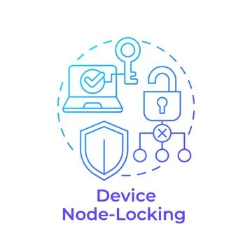 Device node-locking blue gradient concept icon Illustrazione stock