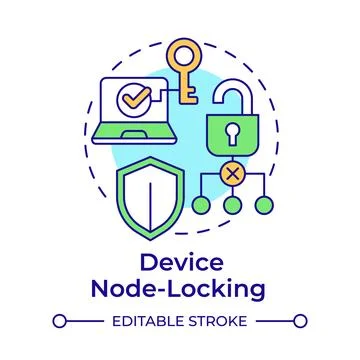 Device node-locking multi color concept icon Stock Illustration