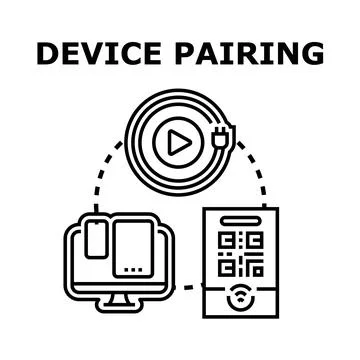 Device pairing connection and synchronization process Stock Illustration