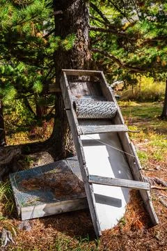 A device for peeling pine cones. Home-made device for folk craft Stock Photos