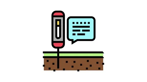 Device for ph soil testing color icon animation Stock Footage 164824124