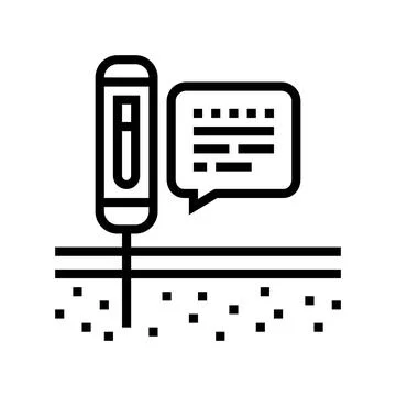 Device for ph soil testing line icon vector illustration 库存插图