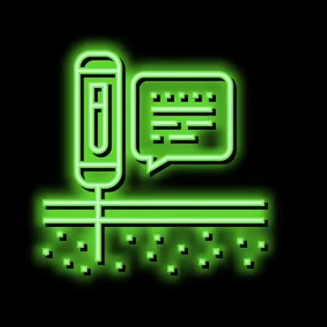 Device for ph soil testing neon glow icon illustration 스톡 일러스트