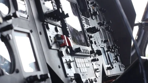 Device in the pilot cockpit Stock Footage 79320941