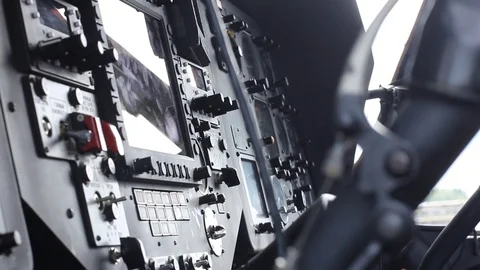 Device in the pilot cockpit Stock Footage 79320967