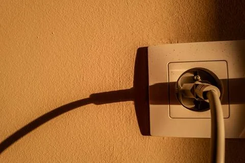  device plugged into an electrical socket Agadir Beach Souss-Massa Marocco... Stock Photos