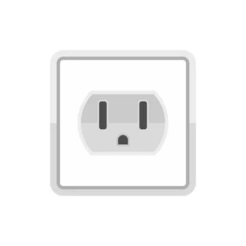 Device power socket icon flat isolated Stock Illustration