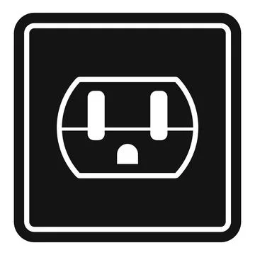 Device power socket icon, simple style Stock Illustration