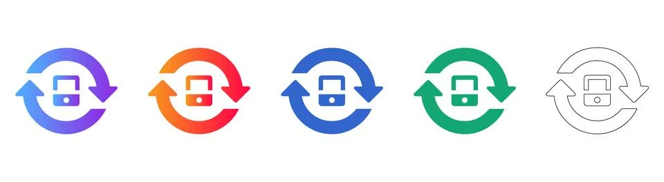 Device Refresh Sync Icon Set Stock Illustration