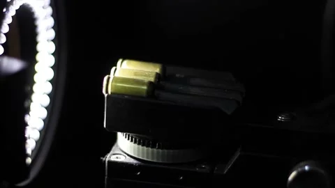 Device for scanning bullets and cartridge cases with traces of weapons Stock Footage 217395902