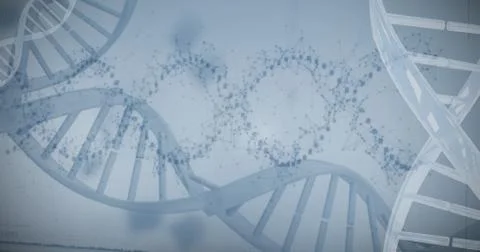 Device screen of DNA helix pattern Stock Photos