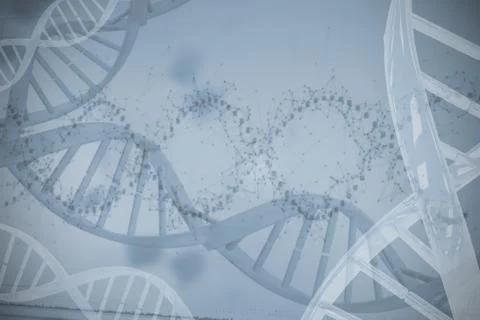 Device screen of DNA helix pattern Stock Photos