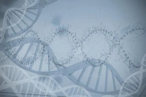 Device screen of DNA helix pattern Stock Photos