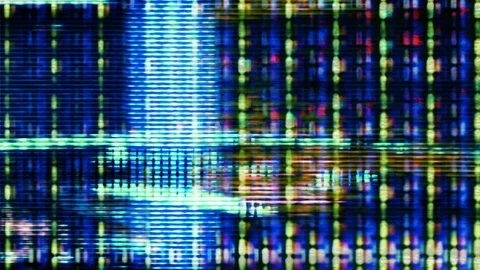 Device Screen Pixels Fluctuate with Color and Video Motion Stock Footage 97667110