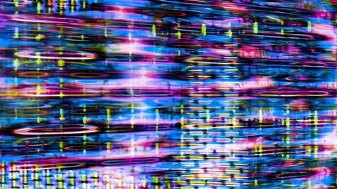 Device Screen Pixels Fluctuate with Color and Video Motion Stock Footage 100034456