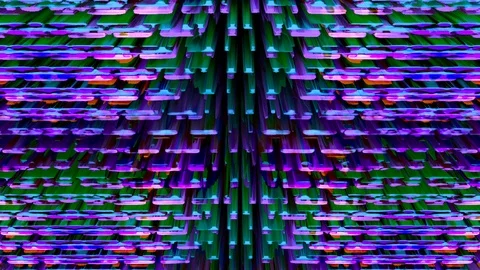 Device Screen Pixels Fluctuate with Color and Video Motion Stock Footage 100040880