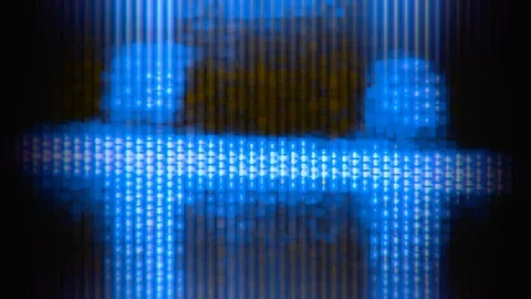 Device Screen Pixels Fluctuate with Video Motion Stock Footage 104723237